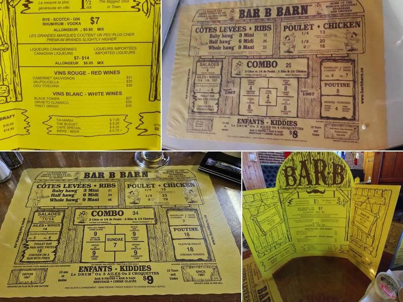 Bar-B-Barn Menu