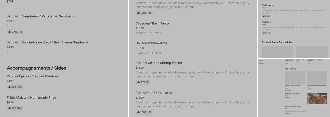 Restaurant Amir Menu