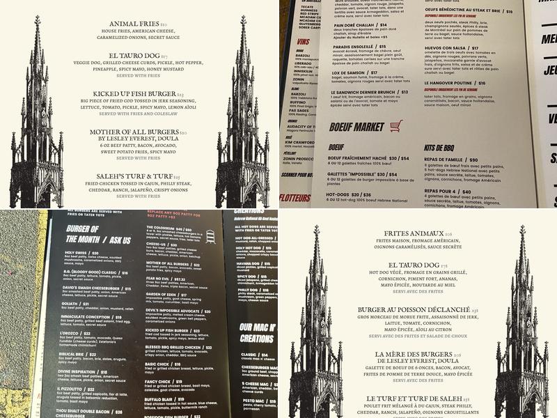 Notre-Boeuf-De-Grâce Menu