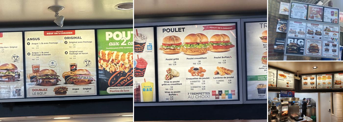 Harvey's Menu