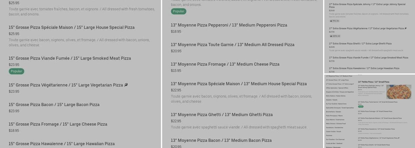 A la Fine Pointe Menu