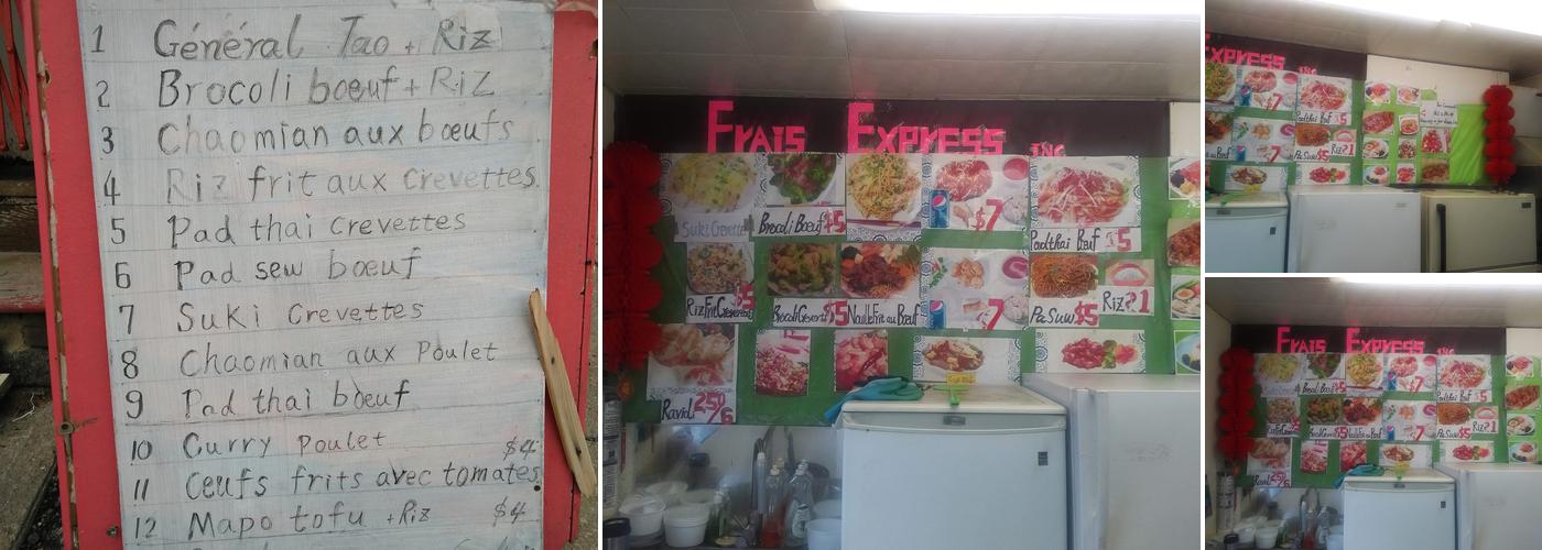 Frais Express Menu