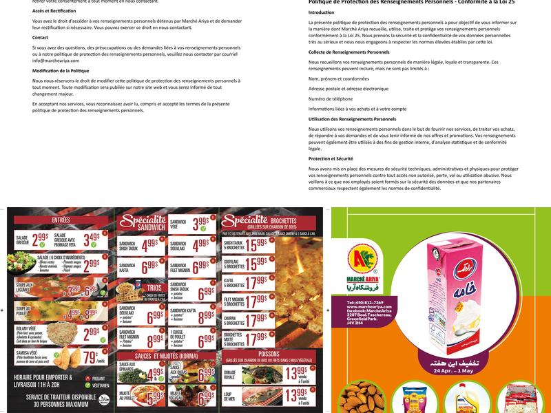 MARCHÉ ARIYA Menu