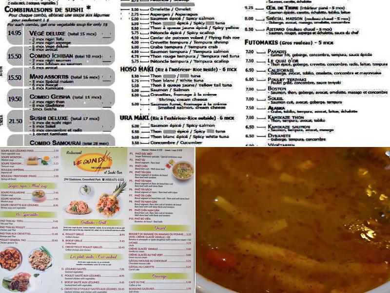 Restaurant Le Quai D'Or Menu