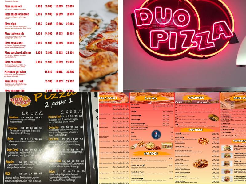 Duo Pizza Menu