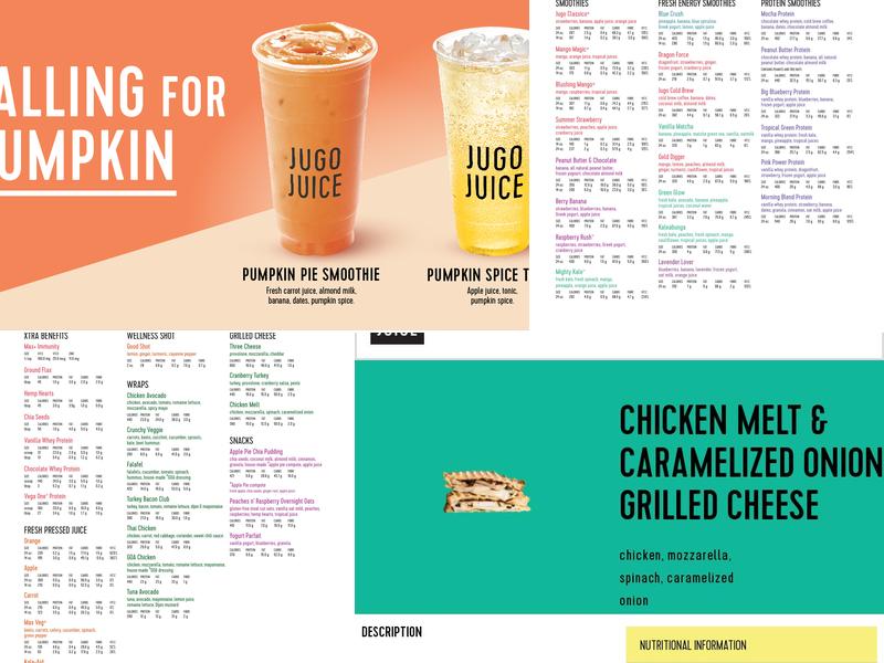 Jugo Juice Menu
