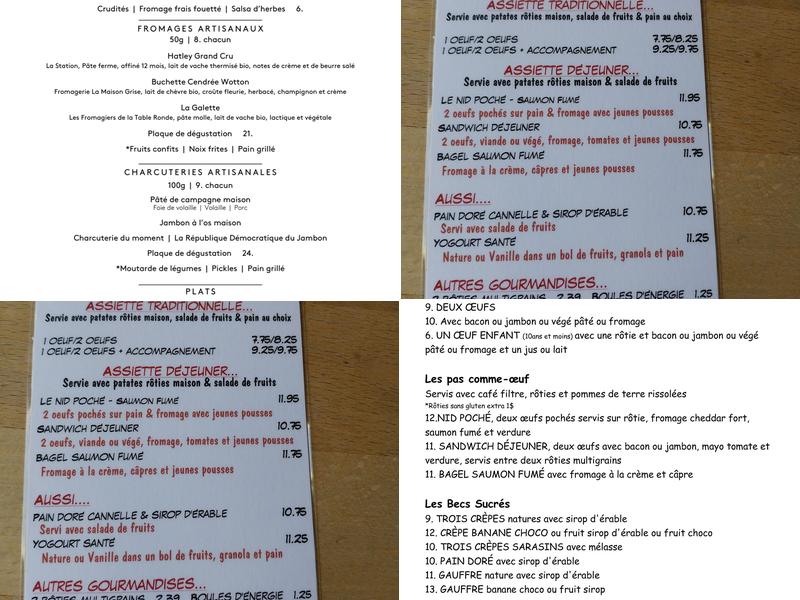 Bernache Cafébuvette Menu