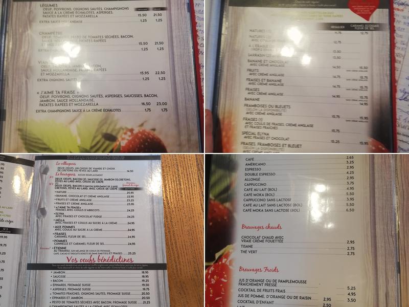 J'aime Ta Fraise Menu