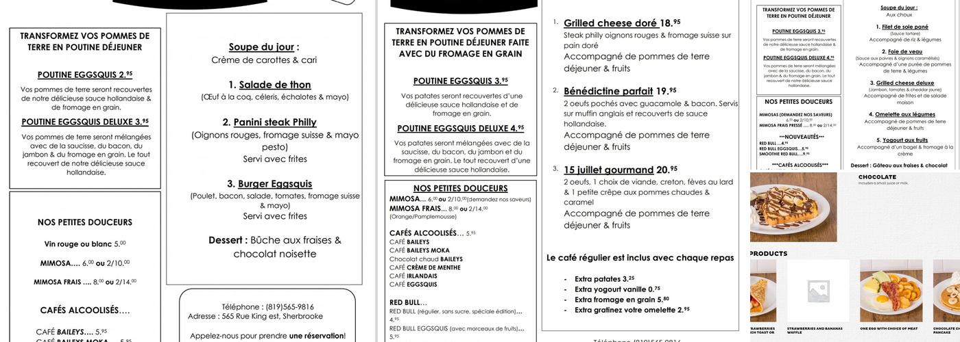 Eggsquis Menu