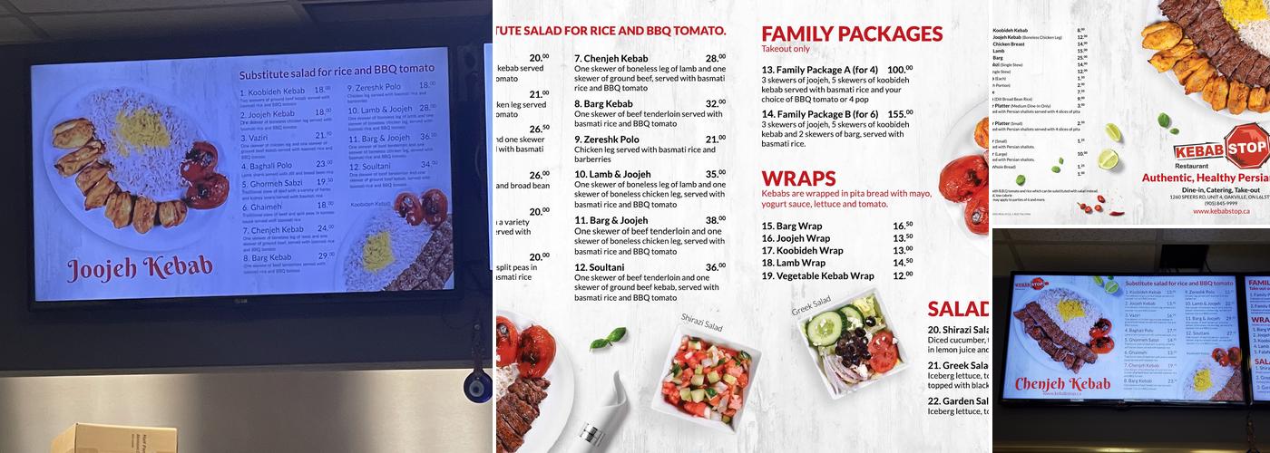 Kebab Stop Menu
