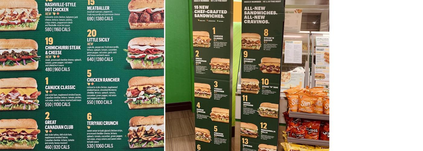 Subway Menu