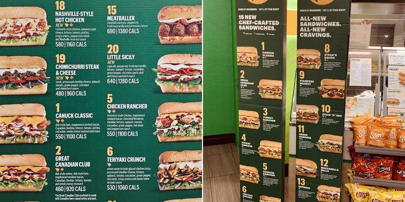 Subway Menu