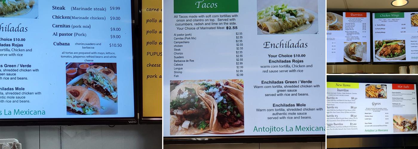 Antojitos La Mexicana Menu