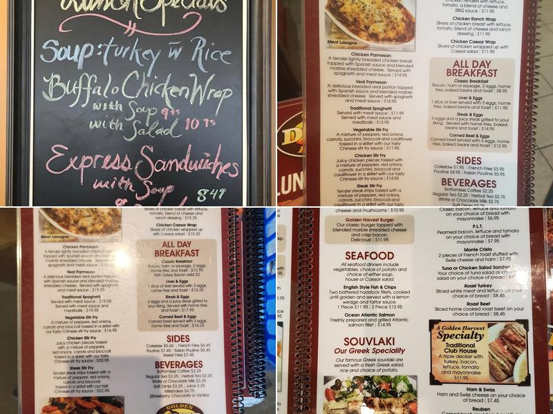 Golden Harvest Diner Inc. Menu