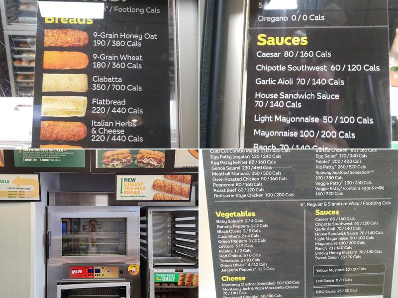Subway Menu