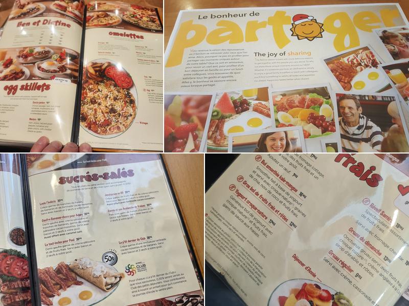 Cora (Cora déjeuners) Menu