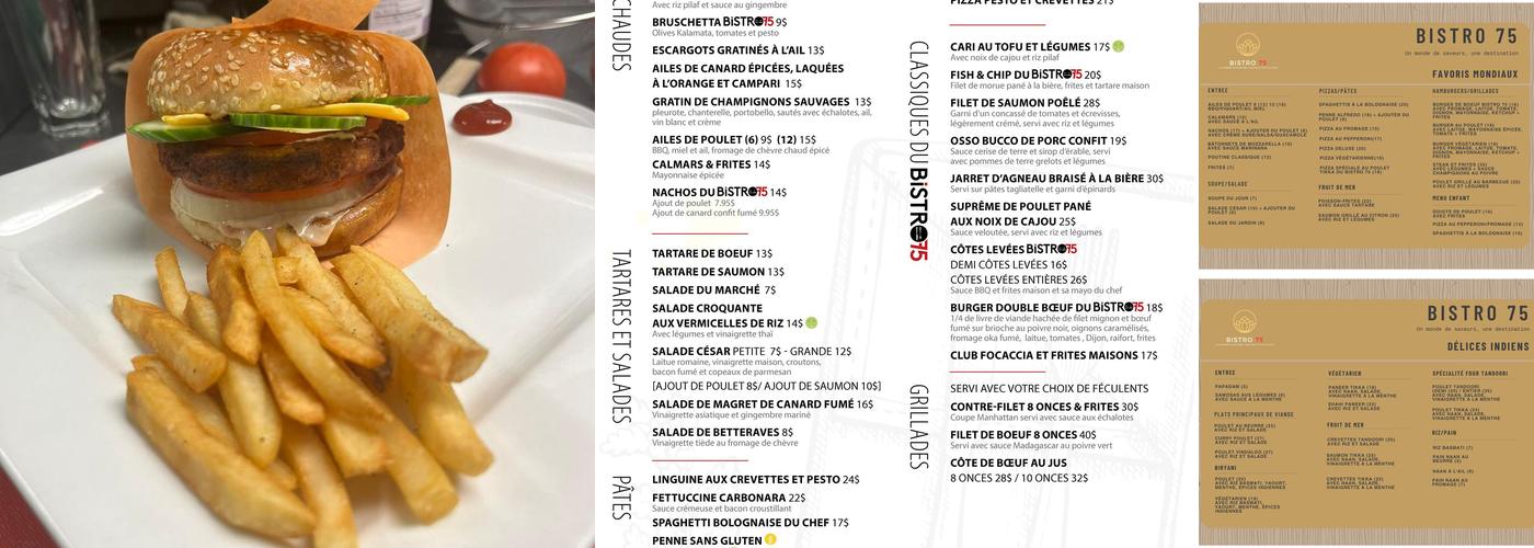 Bistro75 Menu