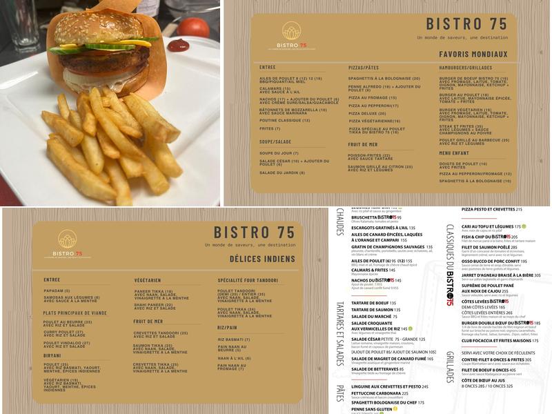Bistro75 Menu