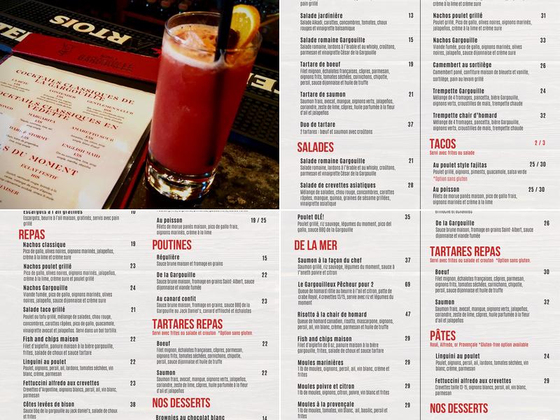 Bistro la Gargouille Menu