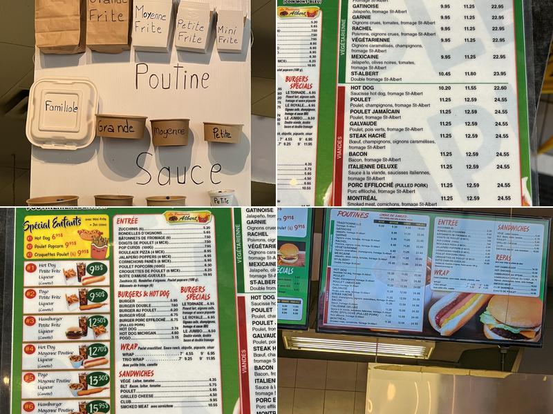 La Poutinerie Albert Menu