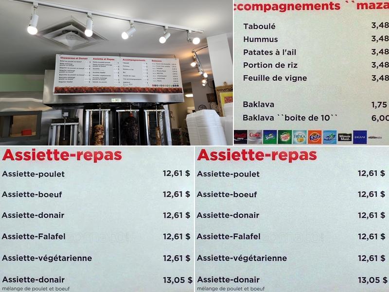 Marroush Shawarma Menu