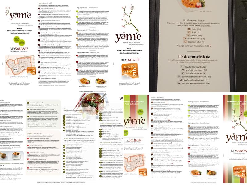 Yam'e Restaurant Asiatique Menu