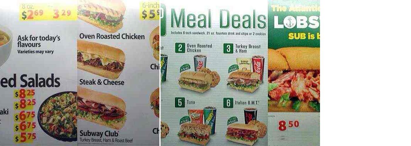 Subway Menu