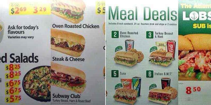 Subway Menu