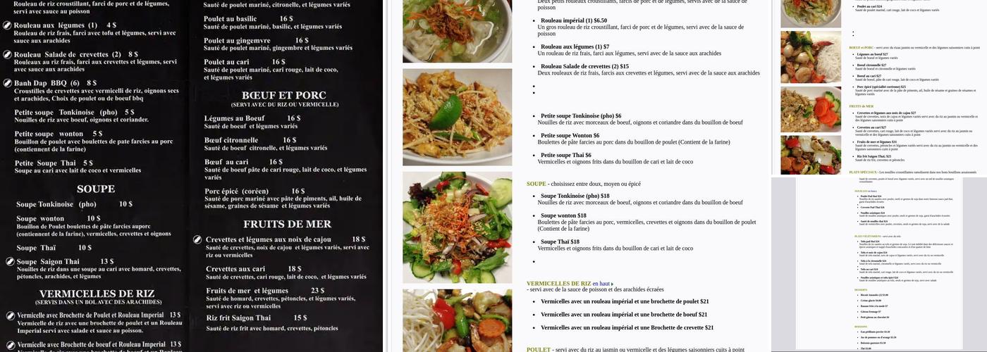 Saigon Thai Menu