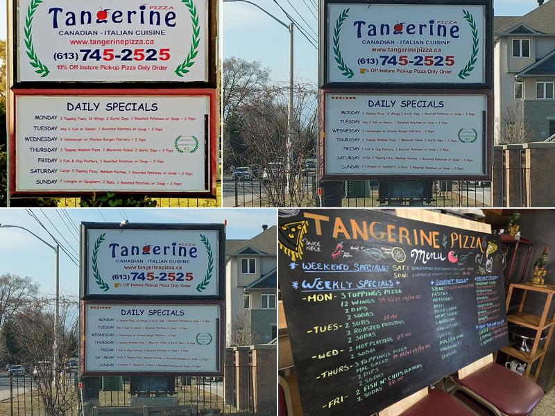 Tangerine Pizza & restaurant inc Menu
