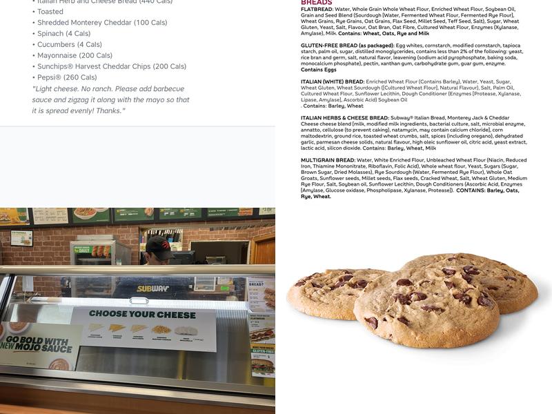 Subway Menu