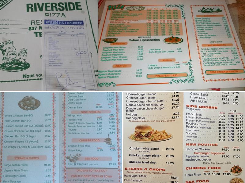 Riverside Restaurant Menu