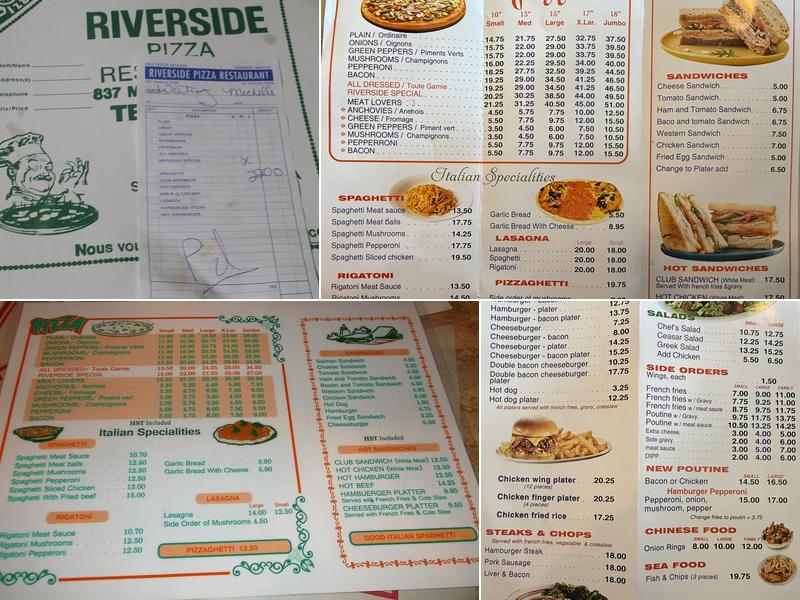 Riverside Restaurant Menu