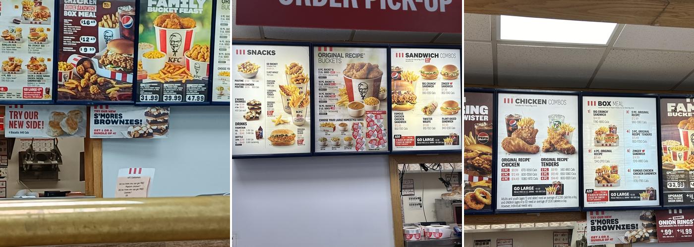 KFC Menu