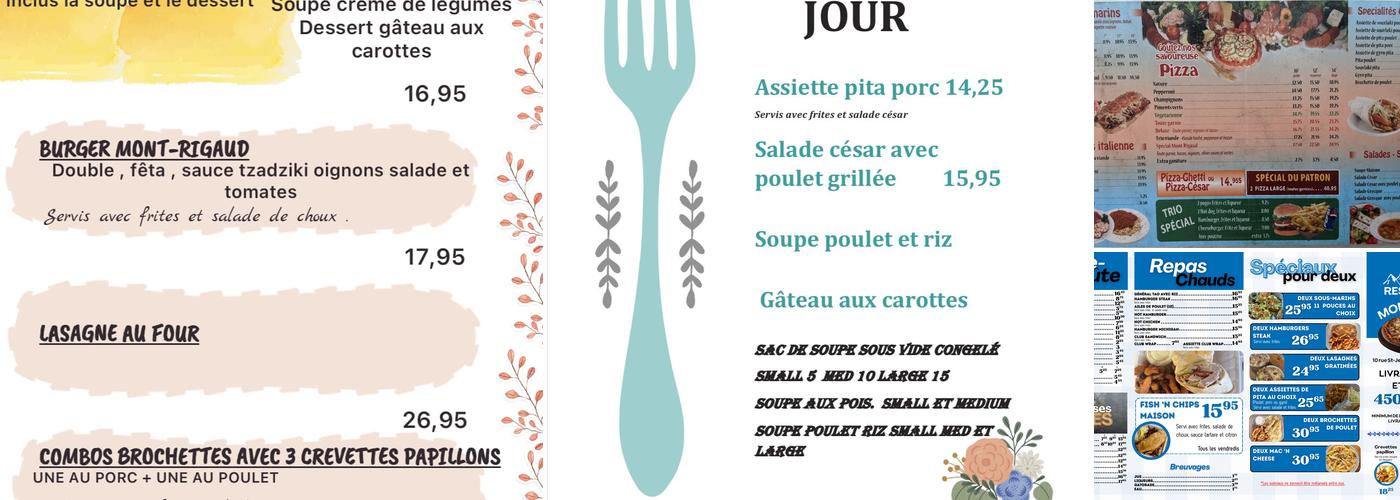 Restaurant Mont Rigaud Menu