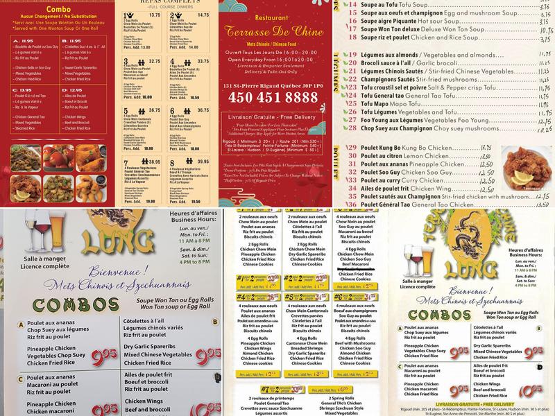 Restaurant Terrasse de Chine Menu