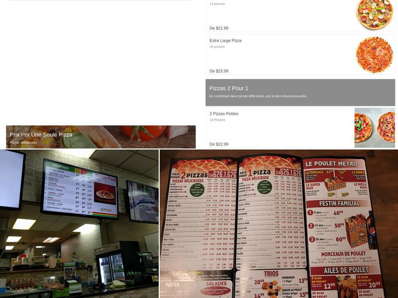 Metro Pizza Pierrefonds Menu