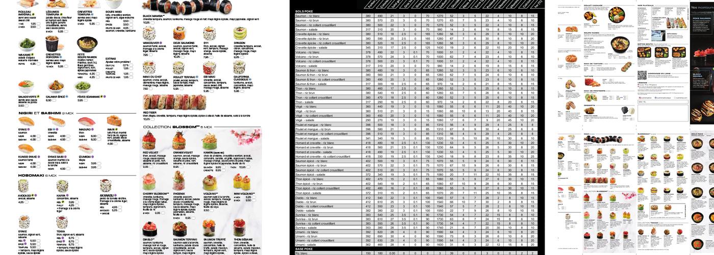 Sushi Shop Menu