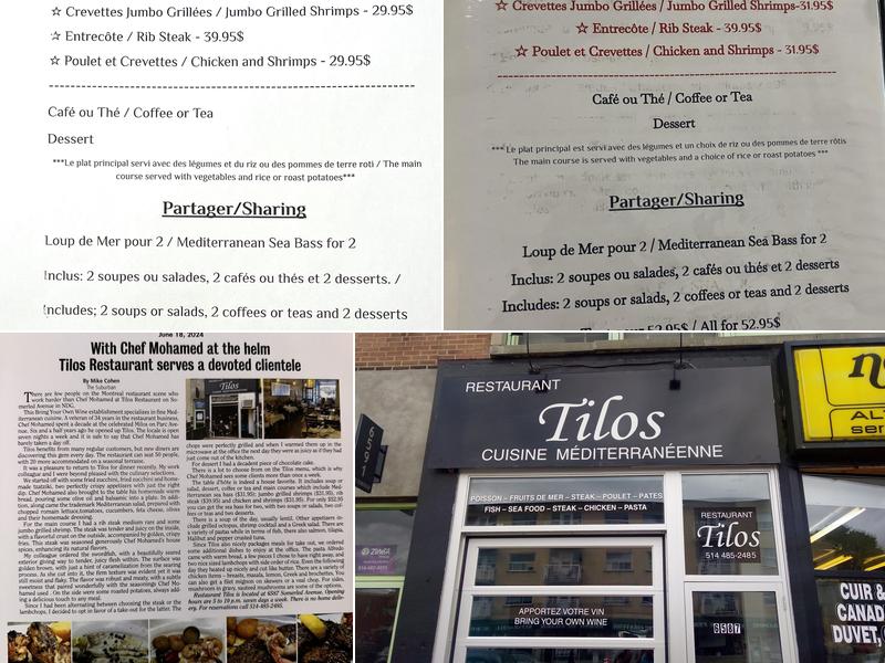 Restaurant Tilos Menu