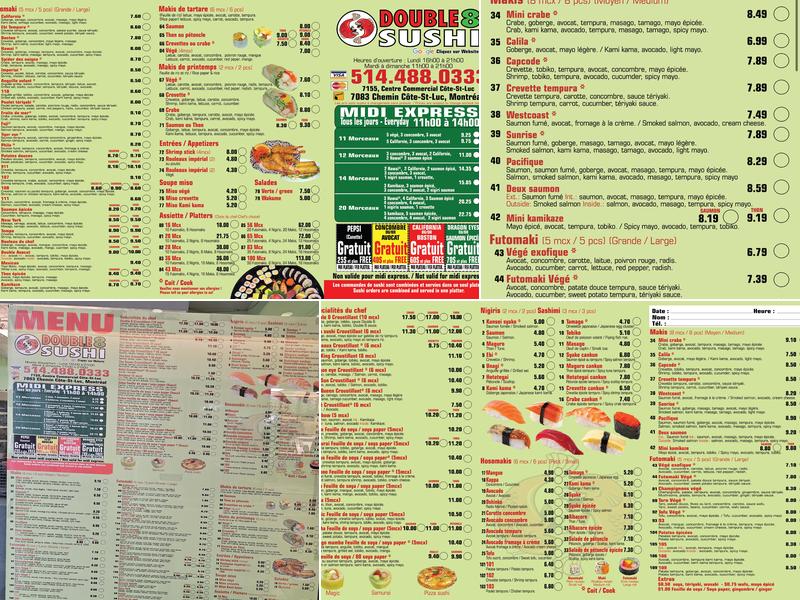 Double 8 Sushi Menu