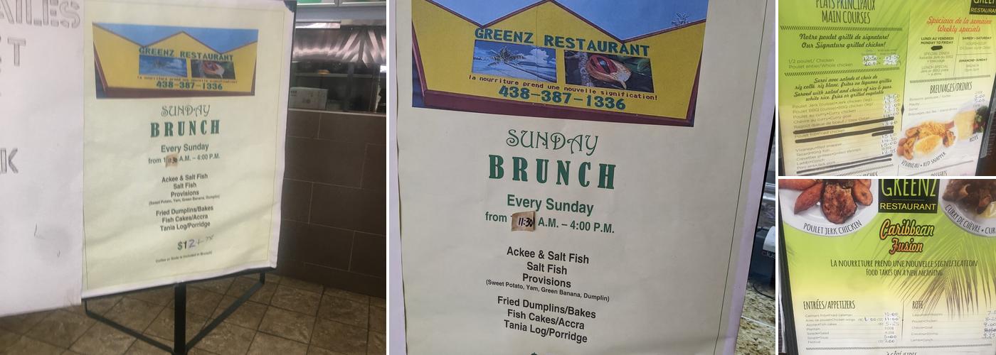 Greenz Restaurant Menu