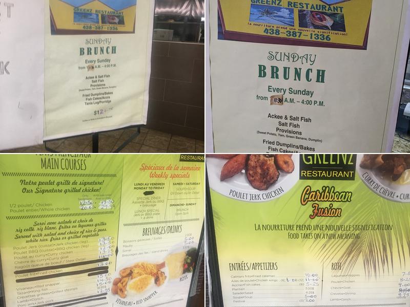 Greenz Restaurant Menu