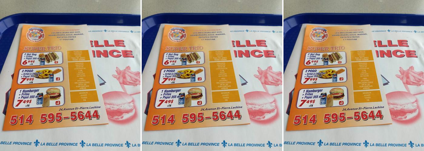 Restaurant La Belle Province Menu