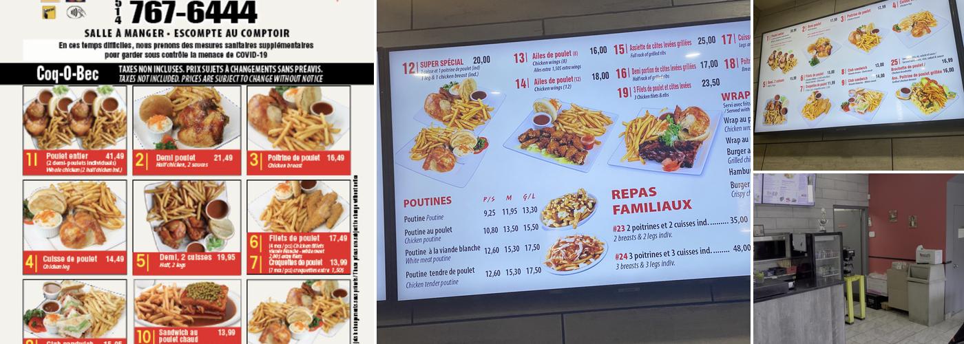 Rôtisseries Coq-O-Bec Menu