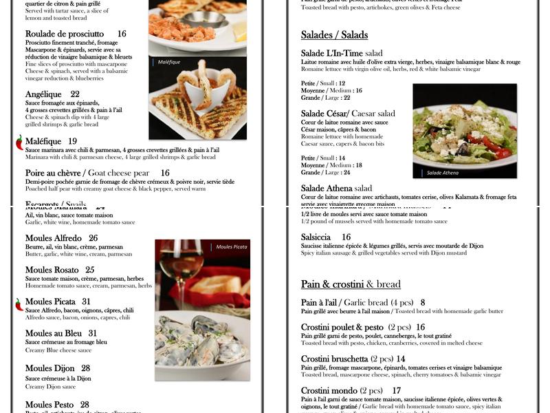 L'in-time Menu