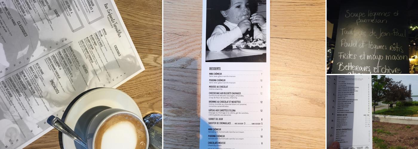 Les Enfants Terribles — L'Île-des-Sœurs Menu