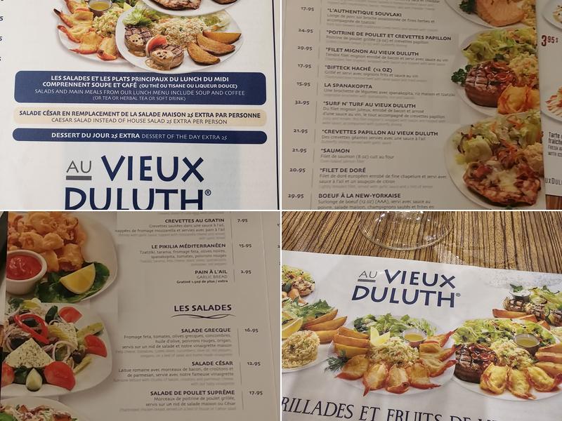 Au Vieux Duluth Menu