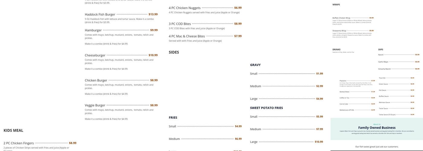 Captain Mike's Fish and Chips Menu