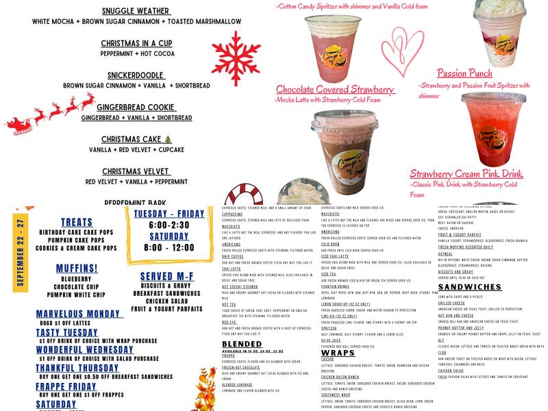 Cup of Joy LLC Menu
