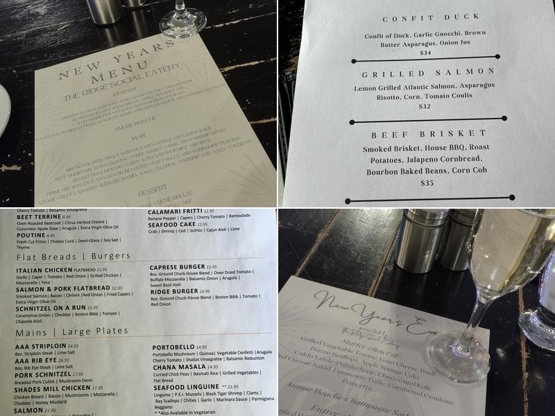 The Ridge Social Eatery Menu